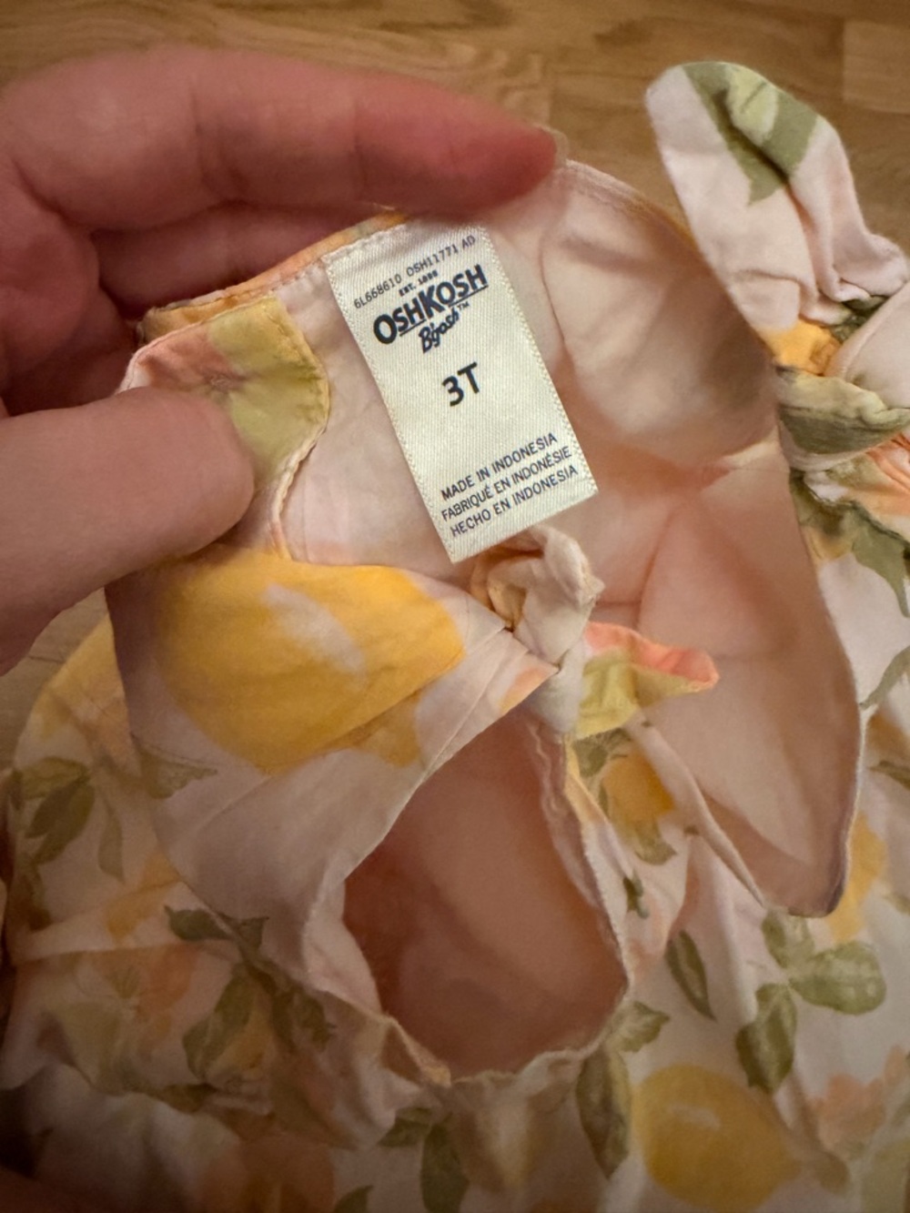 OshKosh B'gosh Pink Sundress with Yellow Lemon Print - Picture 3 of 4